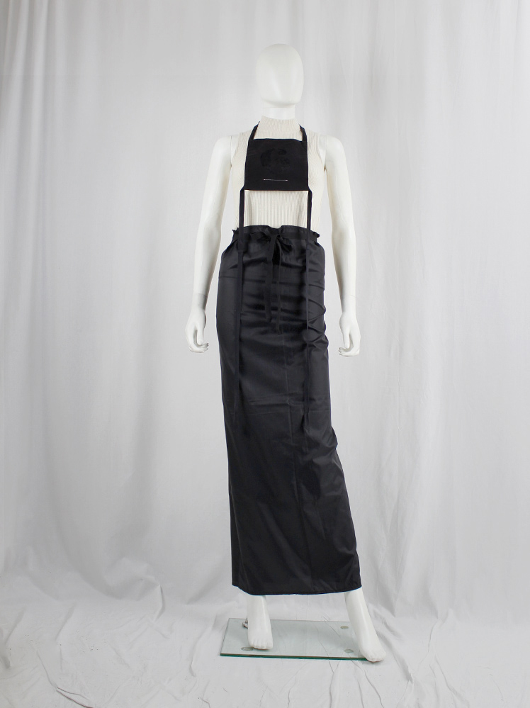 vintage Maison Martin Margiela 6 black maxi length wrap skirt with square pleats spring 1999 (1)