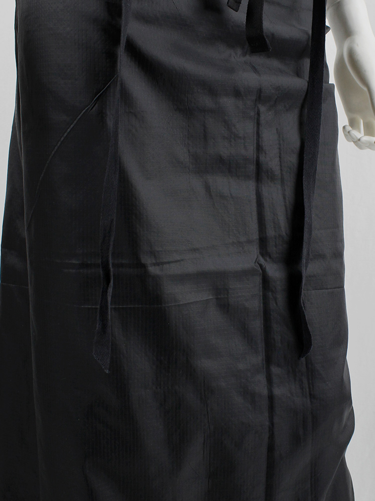 vintage Maison Martin Margiela 6 black maxi length wrap skirt with square pleats spring 1999 (6)
