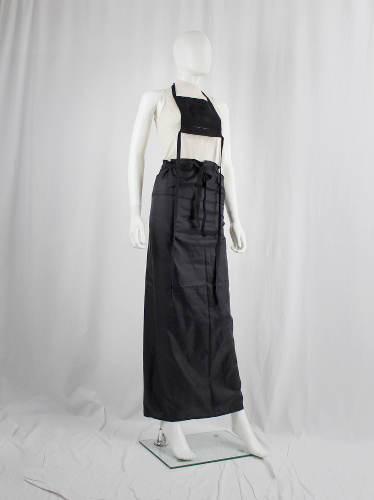 vintage Maison Martin Margiela 6 black maxi length wrap skirt with square pleats spring 1999 (7)