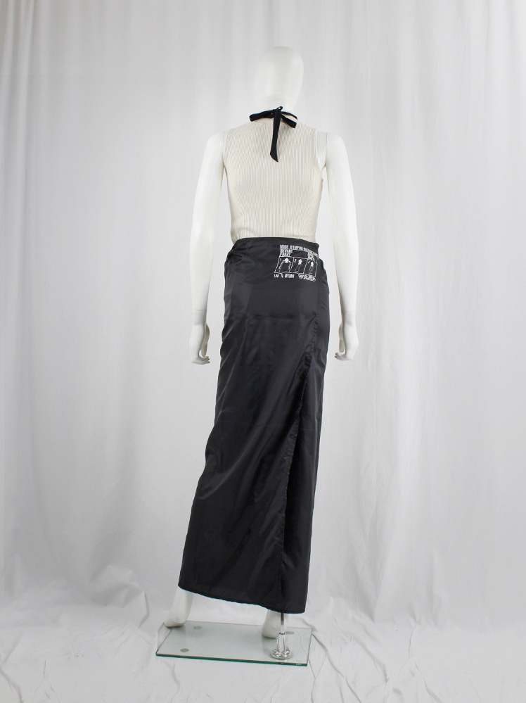 vintage Maison Martin Margiela 6 black maxi length wrap skirt with square pleats spring 1999 (8)