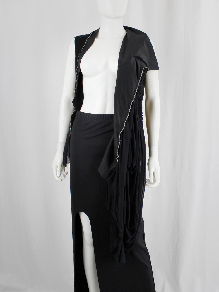 vintage Rick Owens ANTHEM black gathered and draped top with Madame Grès-style pleating spring 2011 (14)