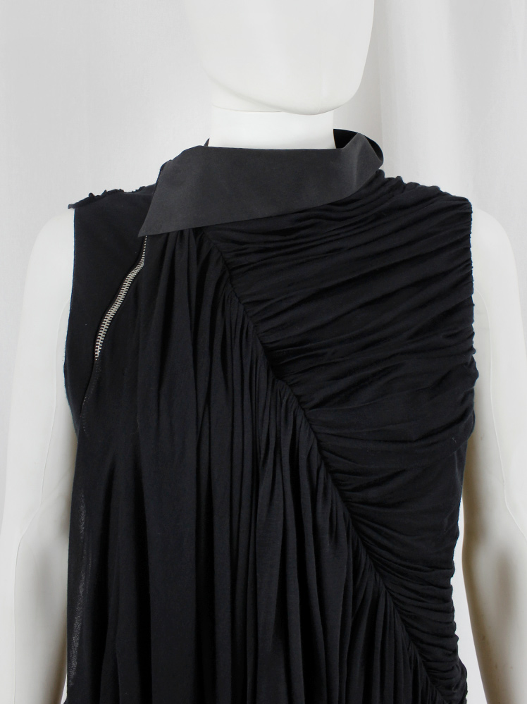 vintage Rick Owens ANTHEM black gathered and draped top with Madame Grès-style pleating spring 2011 (2)