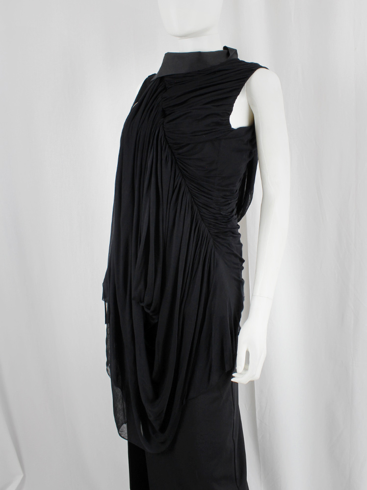 vintage Rick Owens ANTHEM black gathered and draped top with Madame Grès-style pleating spring 2011 (5)