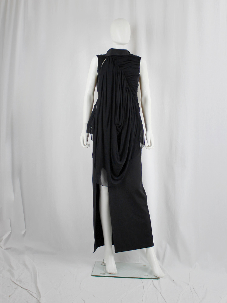 vintage Rick Owens ANTHEM black gathered and draped top with Madame Grès-style pleating spring 2011 (7)