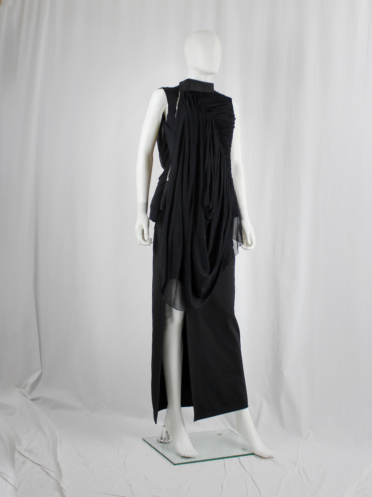 vintage Rick Owens ANTHEM black gathered and draped top with Madame Grès-style pleating spring 2011 (8)