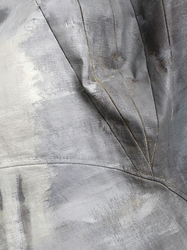 vintage af Vandevorst blue and beige geometric skirt hand-painted by Katrien Wuyts spring 2011 (18)
