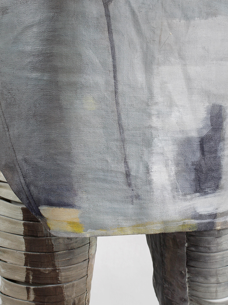 vintage af Vandevorst blue and beige geometric skirt hand-painted by Katrien Wuyts spring 2011 (6)