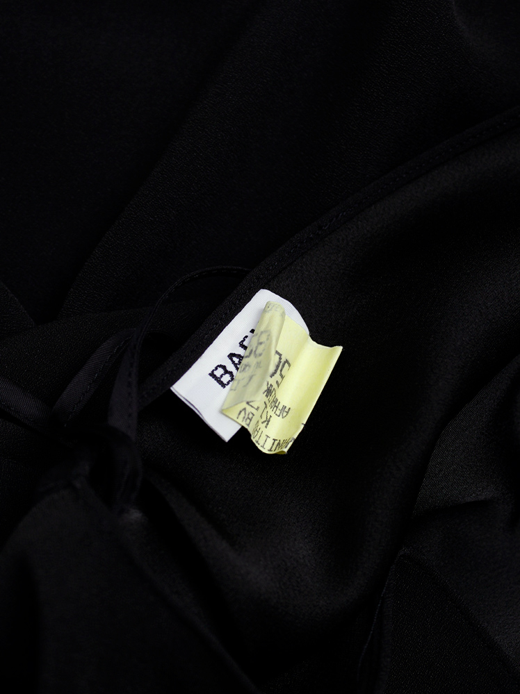Maison Martin Margiela 1 black one shoulder maxi dress with side draped silhouette fall 2008 (5)
