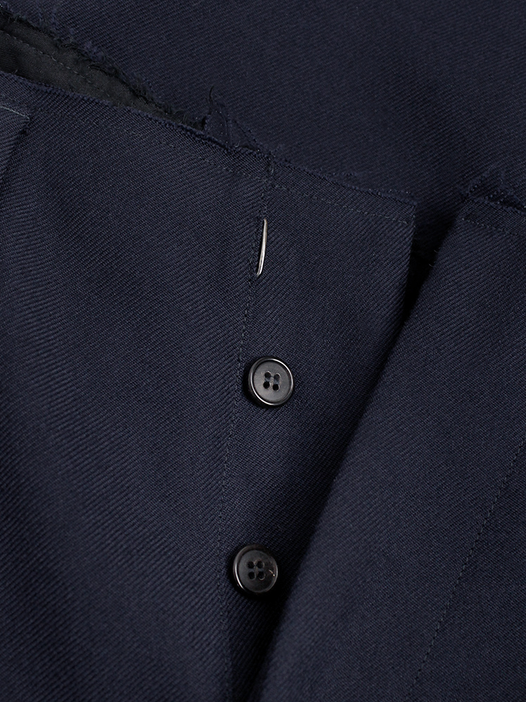 vintage Maison Martin Margiela dark blue trousers with cut off adjustable waist spring 2018 (16)