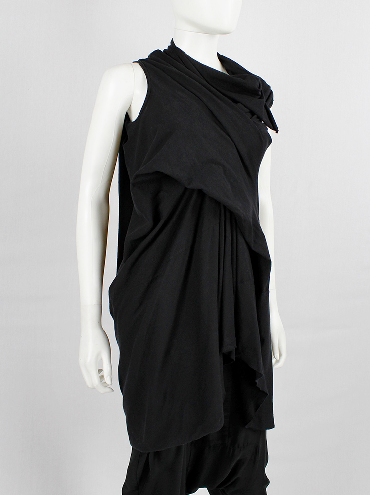 vintage Rick Owens DRKSHDW brown tornado top with asymmetric pleated bust and draping (4)
