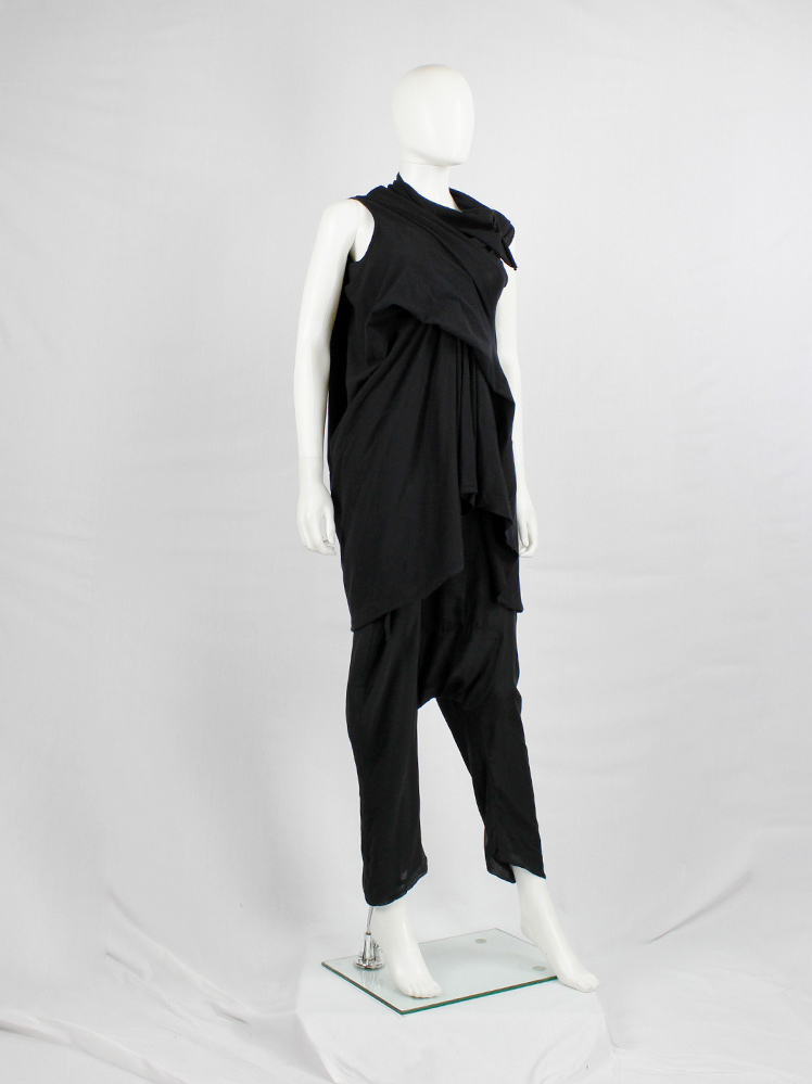vintage Rick Owens DRKSHDW brown tornado top with asymmetric pleated bust and draping (6)