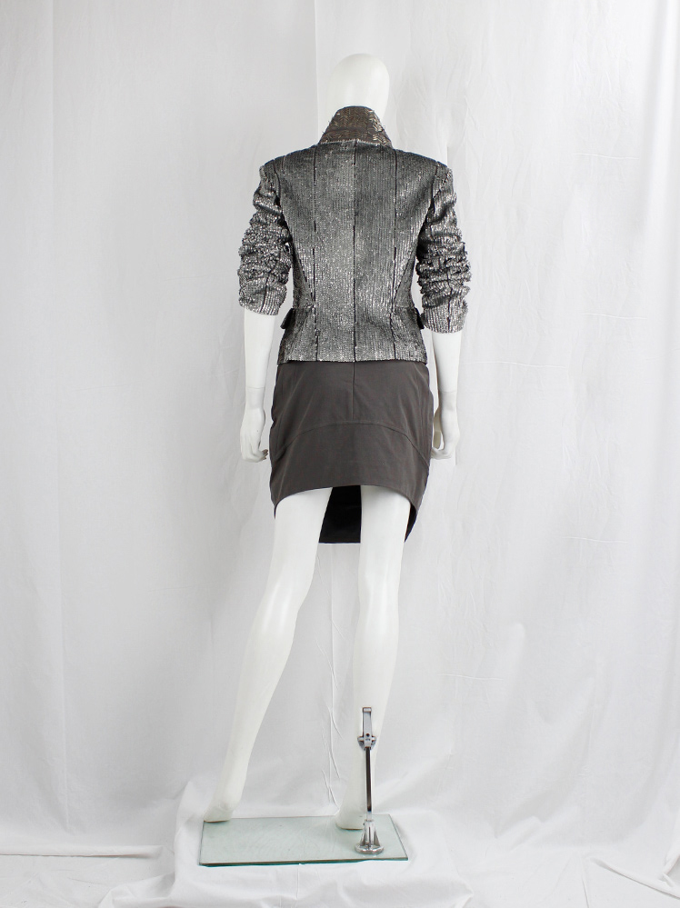 vintage af Vandevorst gold metal plated skirt with geometric design spring 2011 (18)