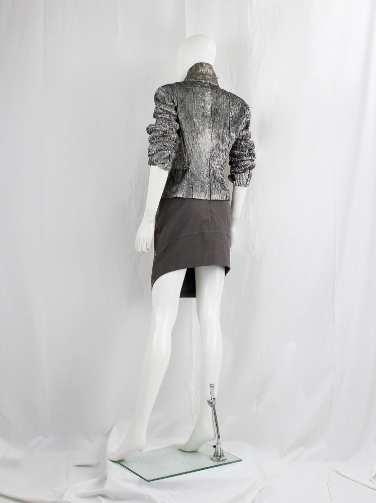 vintage af Vandevorst gold metal plated skirt with geometric design spring 2011 (19)