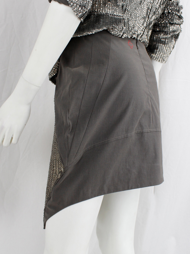 vintage af Vandevorst gold metal plated skirt with geometric design spring 2011 (20)
