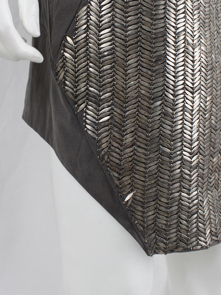 vintage af Vandevorst gold metal plated skirt with geometric design spring 2011 (25)