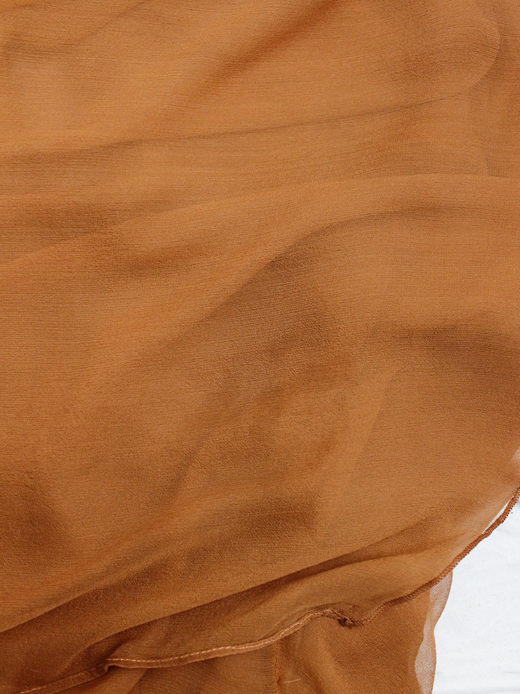vintage A F Vandevorst sheer orange tunic with long draped sides spring 2010 (17)