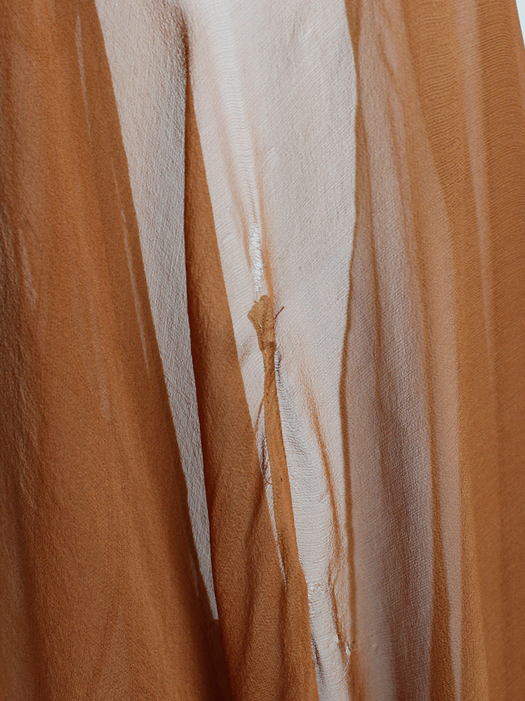 vintage A F Vandevorst sheer orange tunic with long draped sides spring 2010 (21)