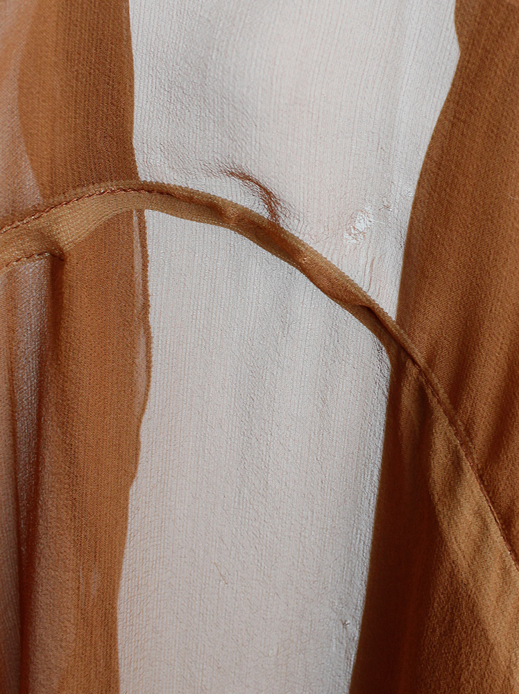 vintage A F Vandevorst sheer orange tunic with long draped sides spring 2010 (22)