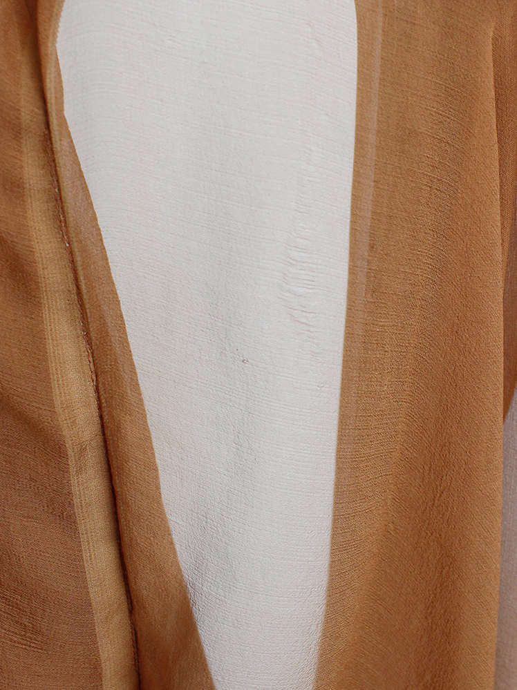 vintage A F Vandevorst sheer orange tunic with long draped sides spring 2010 (23)