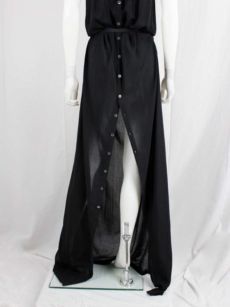 vintage Ann Demeulemeester black maxi dress with buttons along the full back spring 2019 (17)