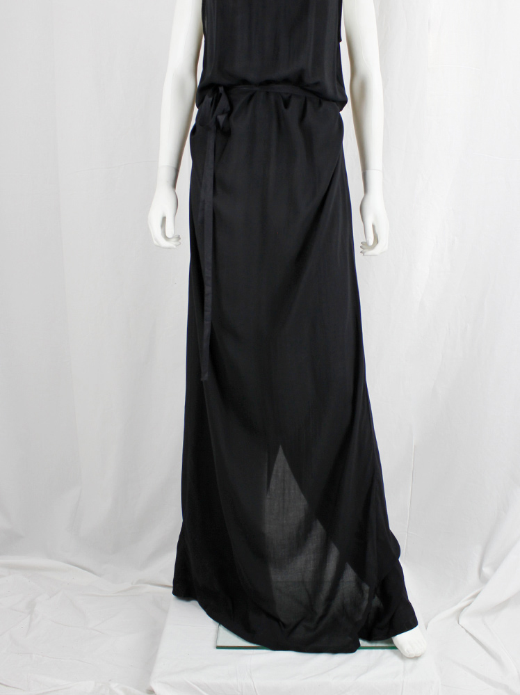 vintage Ann Demeulemeester black maxi dress with buttons along the full back spring 2019 (29)