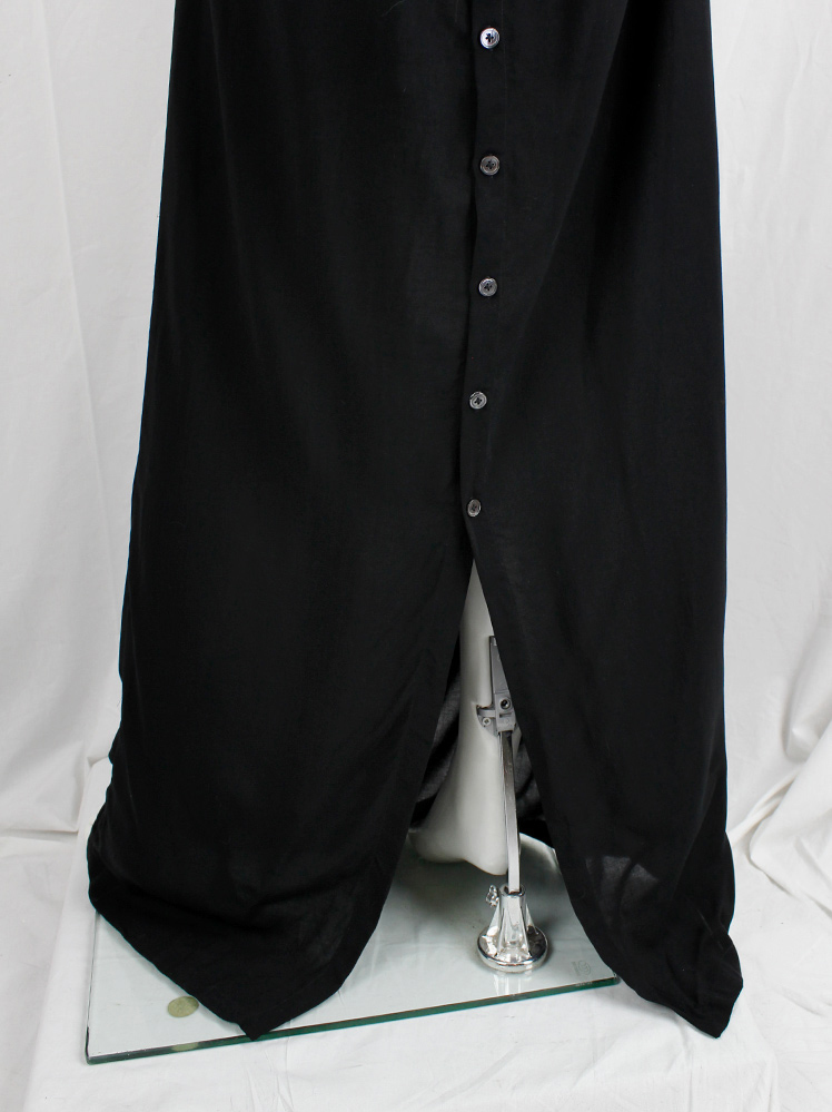 vintage Ann Demeulemeester black maxi dress with buttons along the full back spring 2019 (3)