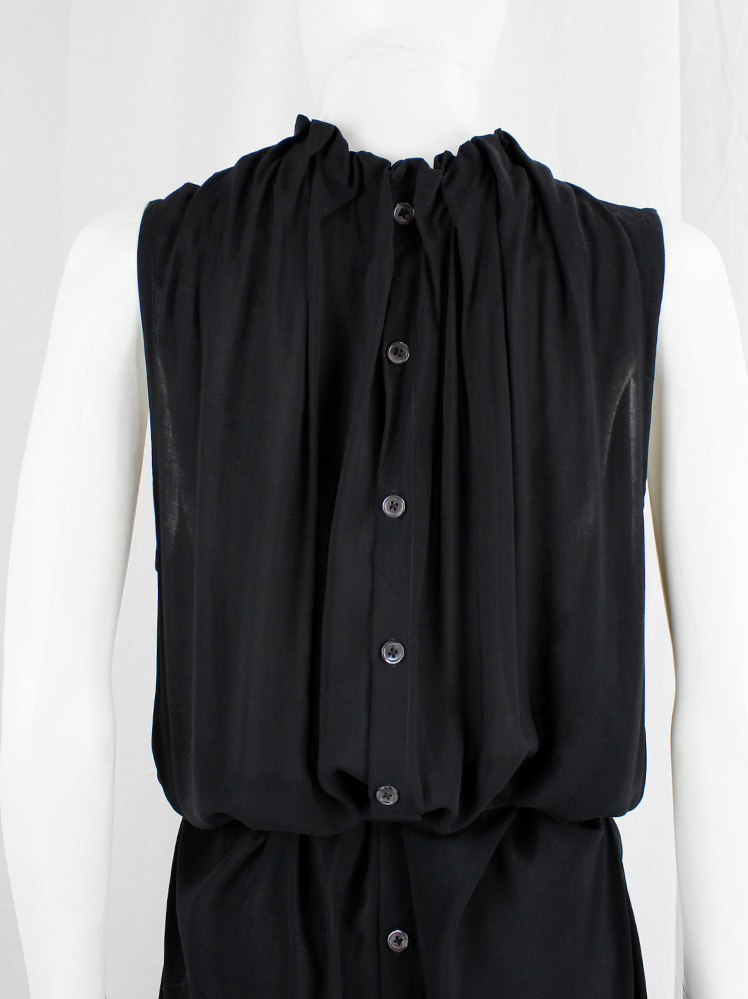 vintage Ann Demeulemeester black maxi dress with buttons along the full back spring 2019 (32)