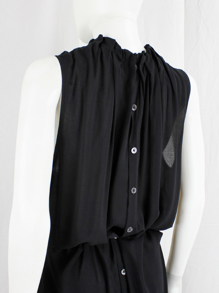 vintage Ann Demeulemeester black maxi dress with buttons along the full back spring 2019 (4)
