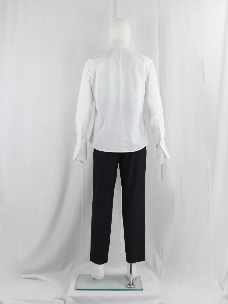 vintage Ann Demeulemeester white shirt with front buttons half covered by a button flap (11)