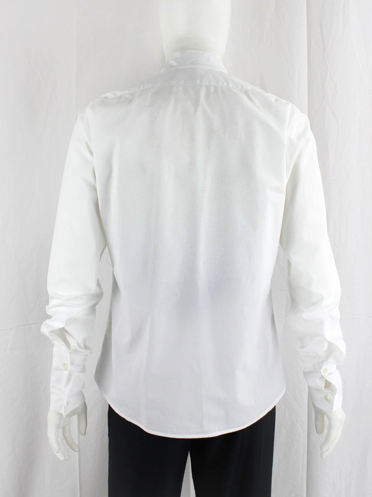 vintage Ann Demeulemeester white shirt with front buttons half covered by a button flap (12)
