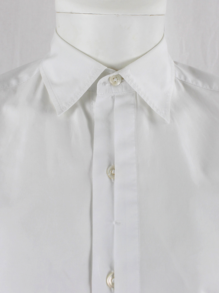 vintage Ann Demeulemeester white shirt with front buttons half covered by a button flap (3)