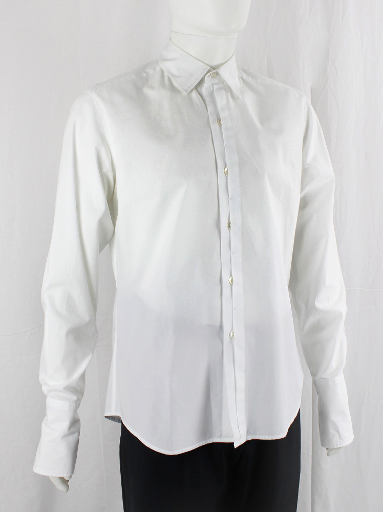 vintage Ann Demeulemeester white shirt with front buttons half covered by a button flap (7)