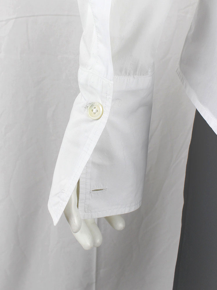 vintage Ann Demeulemeester white shirt with front buttons half covered by a button flap (8)