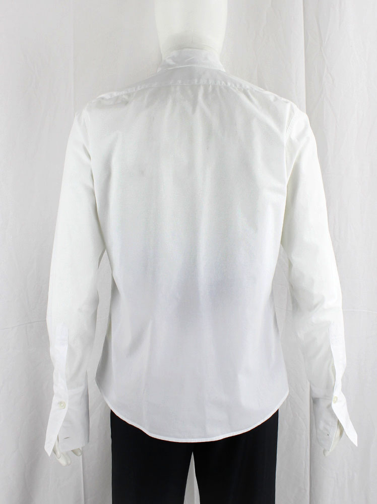 vintage Ann Demeulemeester white shirt with front buttons half covered by a button flap (9)