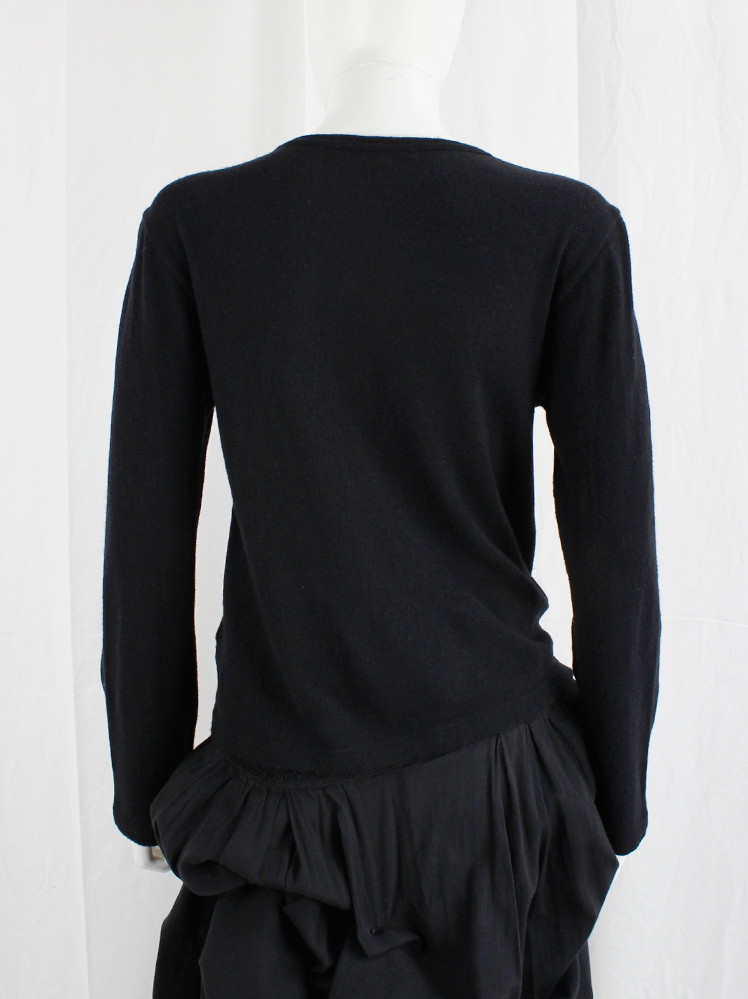vintage Comme des Garçons black jumper with two large three-dimensional roses fall 2013 (10)