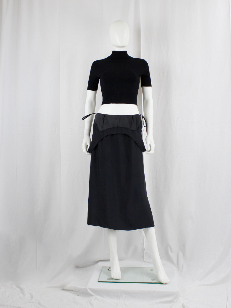 vintage Maison Martin Margiela black dress worn folded down as a skirt spring 2003 (1)