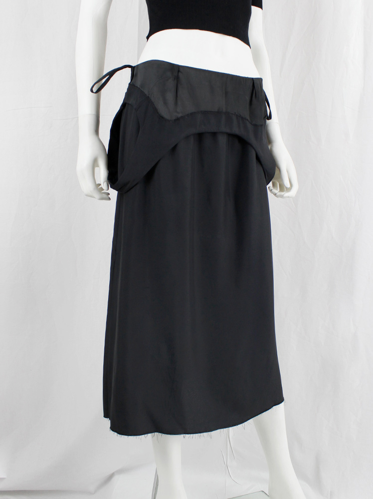 vintage Maison Martin Margiela black dress worn folded down as a skirt spring 2003 (3)
