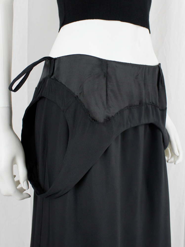 vintage Maison Martin Margiela black dress worn folded down as a skirt spring 2003 (4)