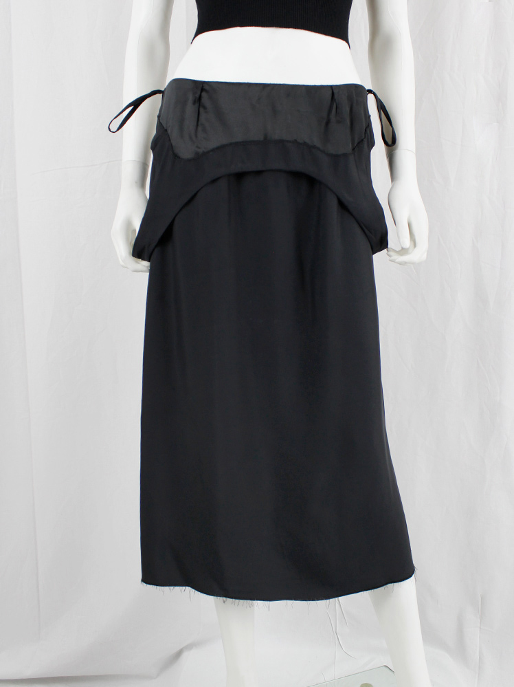 vintage Maison Martin Margiela black dress worn folded down as a skirt spring 2003 (7)