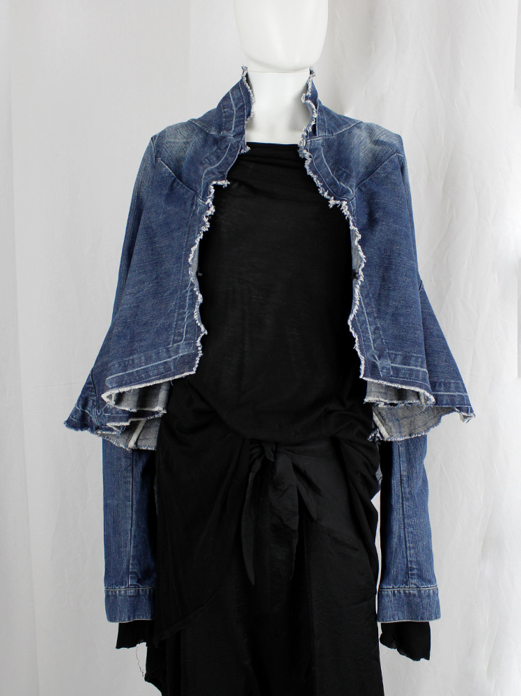 vintage Rick Owens DRKSHDW denim jacket with flared design and ellipse back seams (1)
