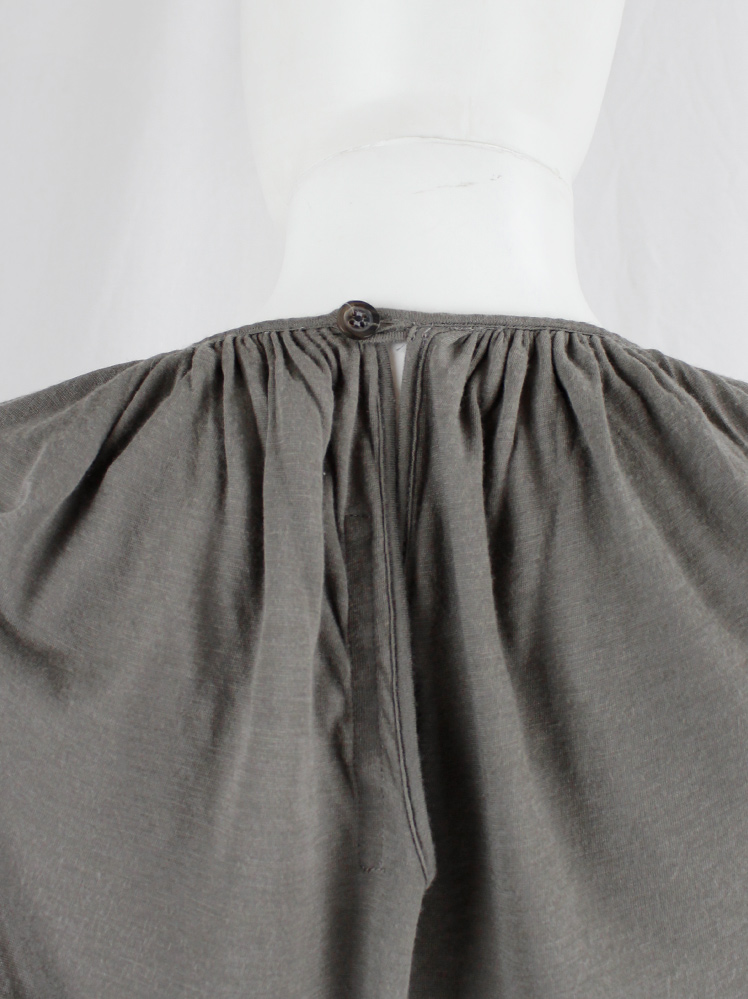 vintage Rick Owens lilies brown-grey double layered lobster dress with pleated front and draped back (8)