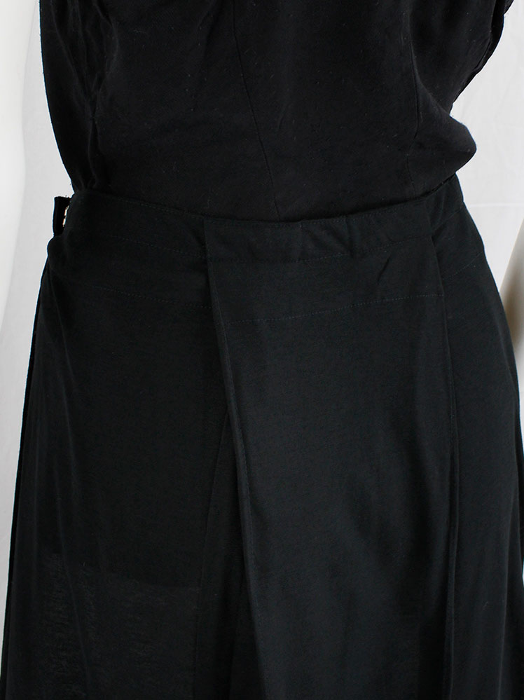 vintage Y’s Yohji Yamamoto black long skirt with pleating (5)