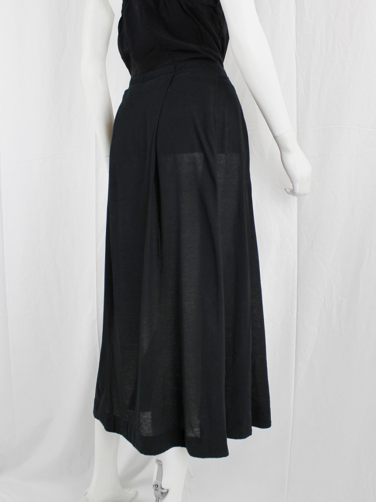 vintage Y’s Yohji Yamamoto black long skirt with pleating (6)