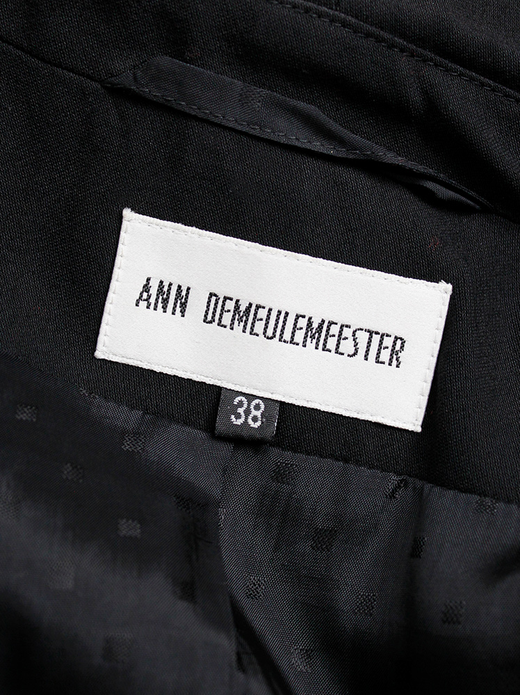 vintage Ann Demeulemeester Blanche black high closing blazer with silver chains fall 2004 re-edition (21)