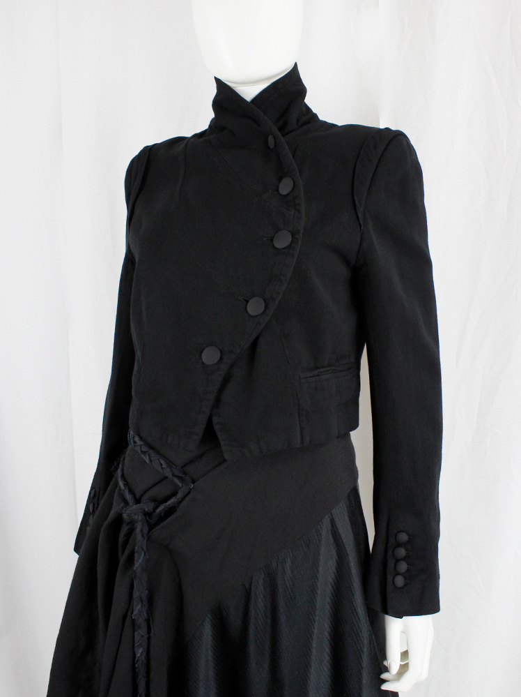 vintage Ann Demeulemeester short jacket with curved front button closure fall 2006 (2)
