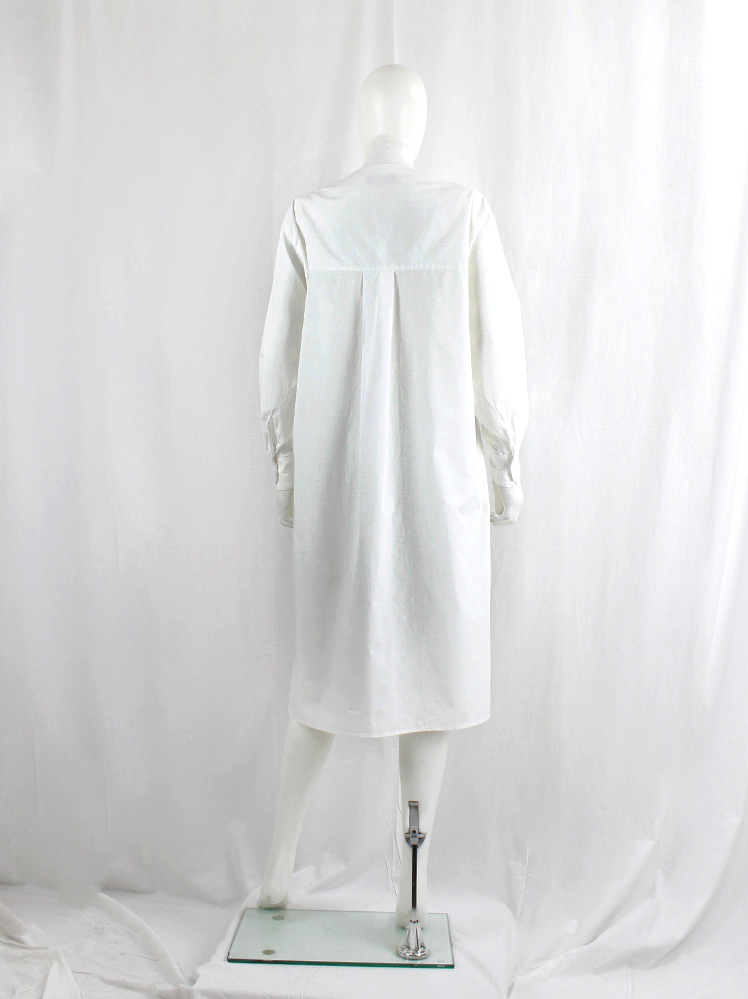 vintage Christophe Lemaire white minimalist oversized shirt dress with pleated sleeve inserts (10)