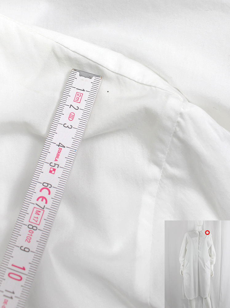 vintage Christophe Lemaire white minimalist oversized shirt dress with pleated sleeve inserts (11)
