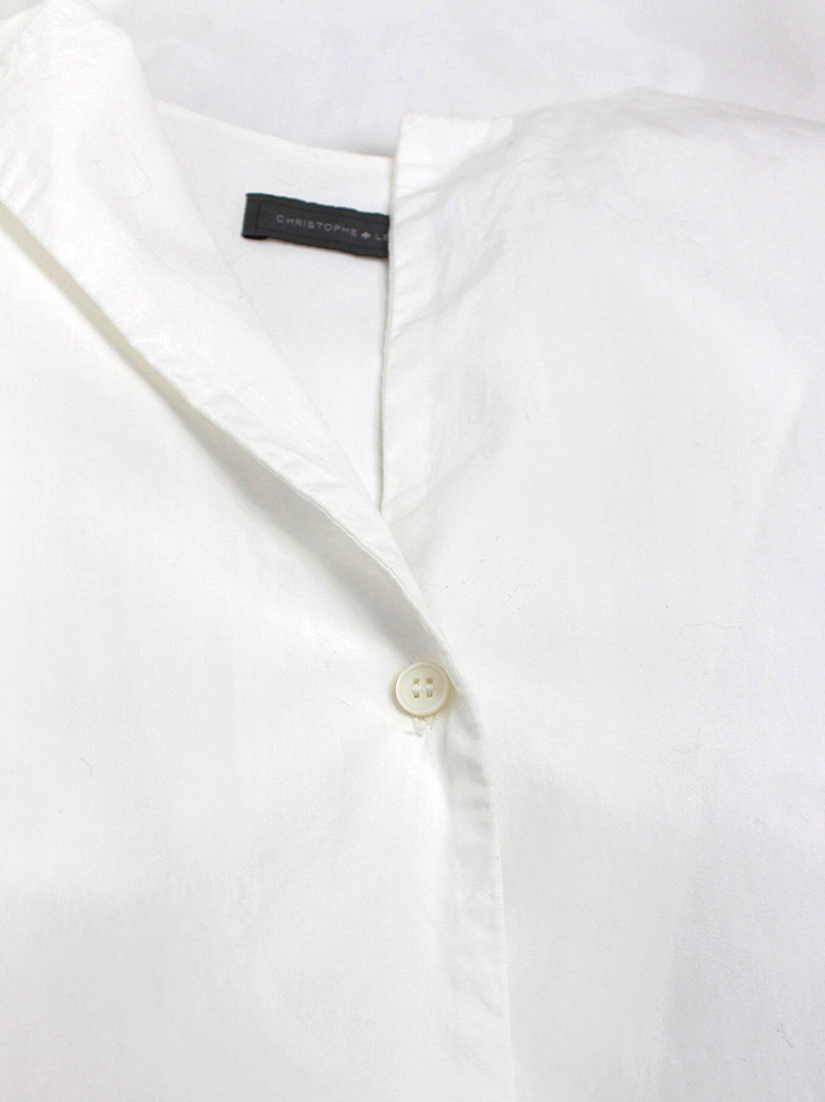 vintage Christophe Lemaire white minimalist oversized shirt dress with pleated sleeve inserts (12)