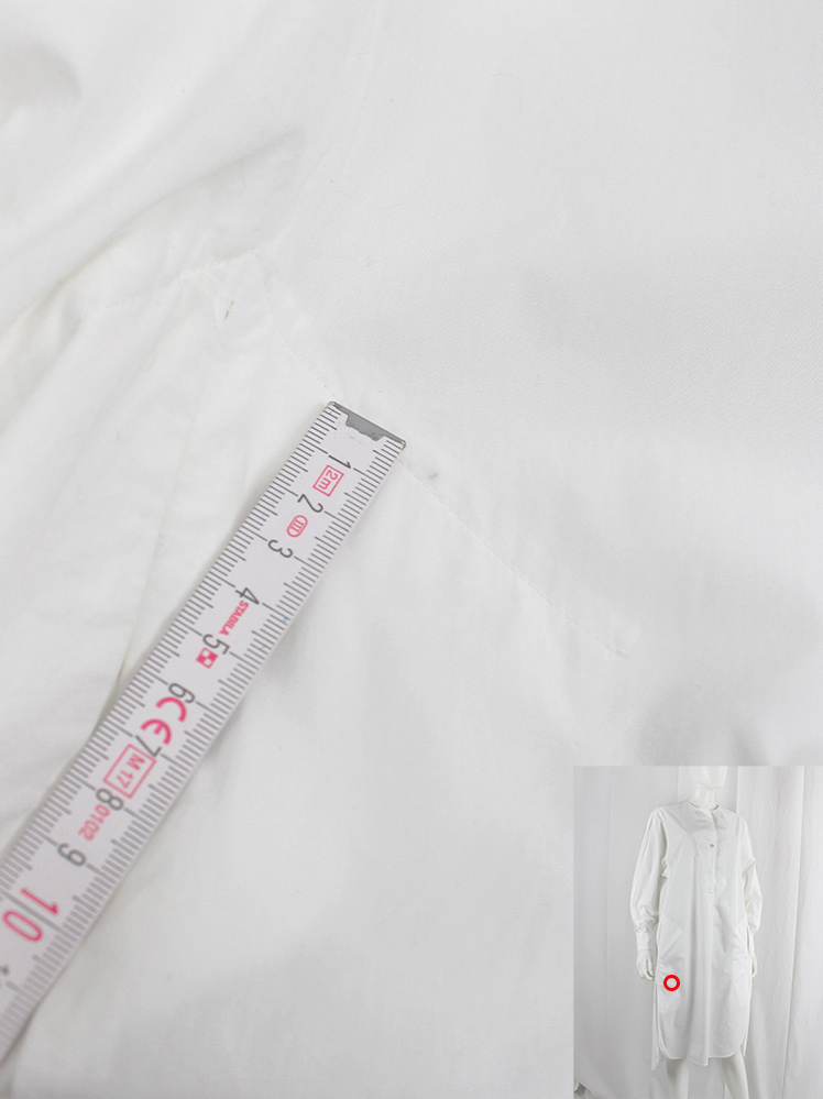 vintage Christophe Lemaire white minimalist oversized shirt dress with pleated sleeve inserts (13)