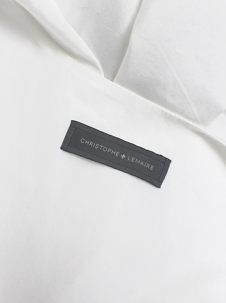 vintage Christophe Lemaire white minimalist oversized shirt dress with pleated sleeve inserts (16)